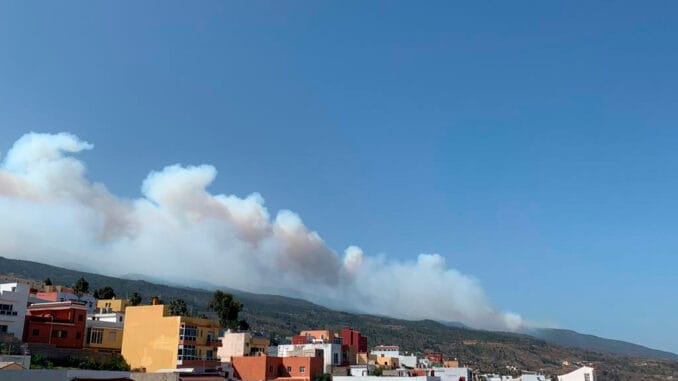 Огонь разбушевался на Тенерифе, подбирается к Национальному парку Тейде Огонь разбушевался на Тенерифе, подбирается к Национальному парку Тейде