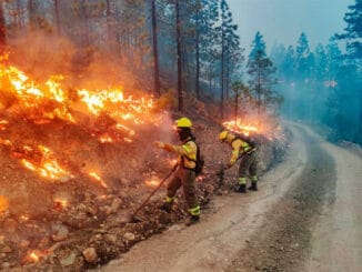 Пожар на Тенерифе окружили и притушили, пока не окончательно
