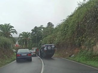 Авария на севере Тенерифе: на дороге TF-342 опрокинулся автомобиль