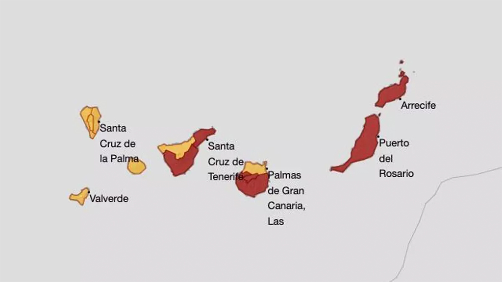 Aemet обновил предупреждения о жаре на Канарах до вторника