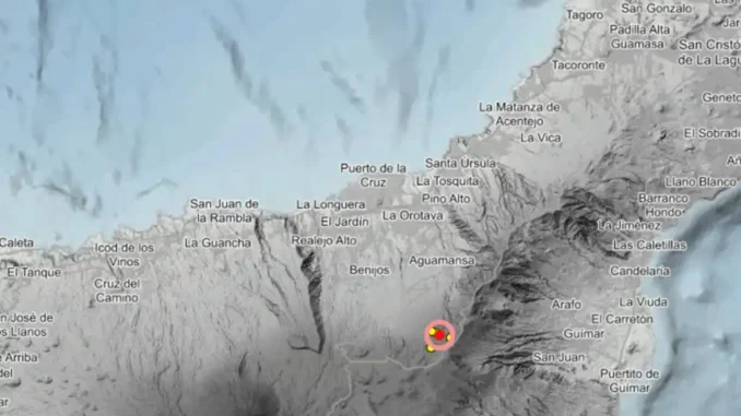 Сегодняшние землетрясения на острове Тенерифе